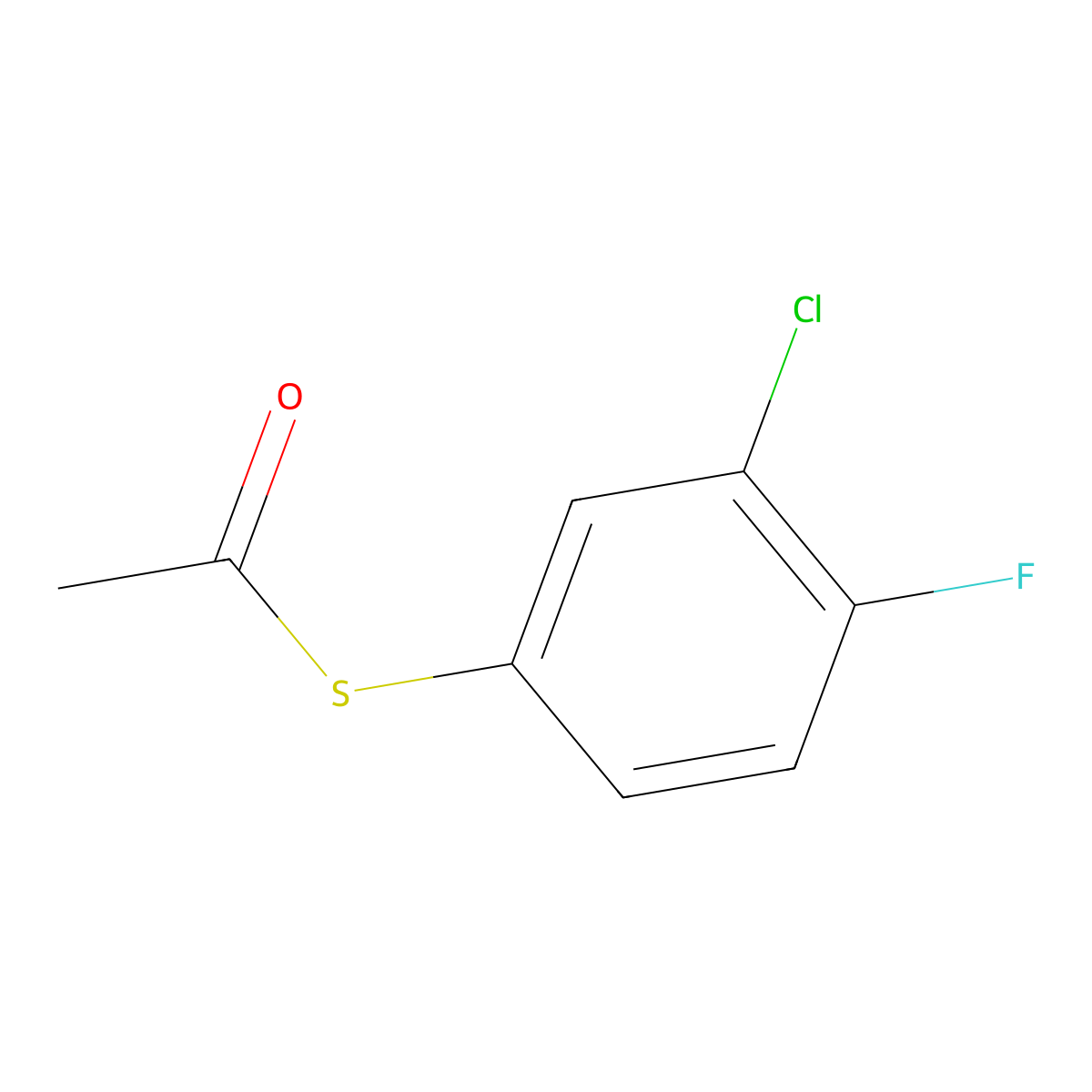 S-(3-Chloro-4-fluorophenyl) ethanethioate molecular structure, CAS 1379345-37-5