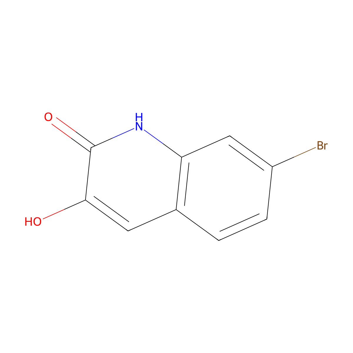 7-Bromo-3-hydroxyquinolin-2(1H)-one molecular structure, CAS 1379345-53-5