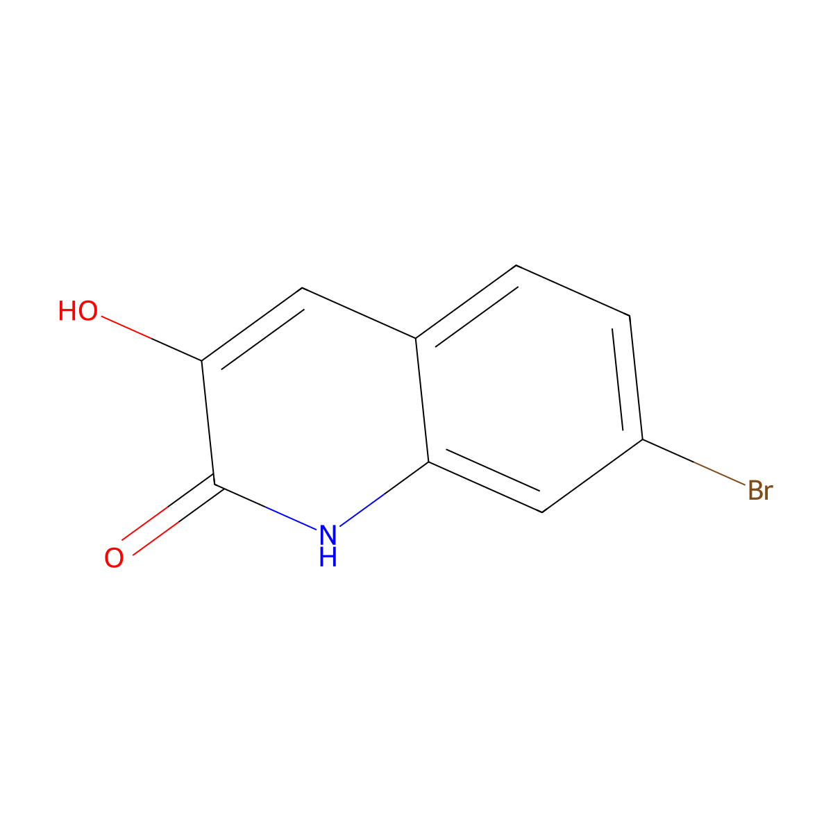 7-Bromo-3-hydroxyquinolin-2(1H)-one molecular structure, CAS 1379345-53-5