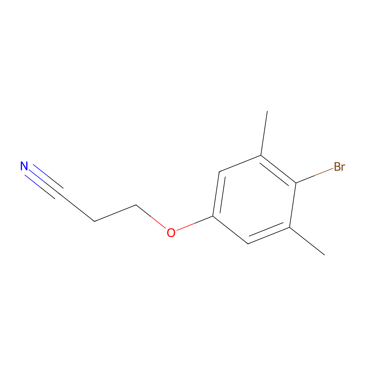 3-(4-Bromo-3,5-dimethyl-phenoxy)propanenitrile molecular structure, CAS 1379345-73-9