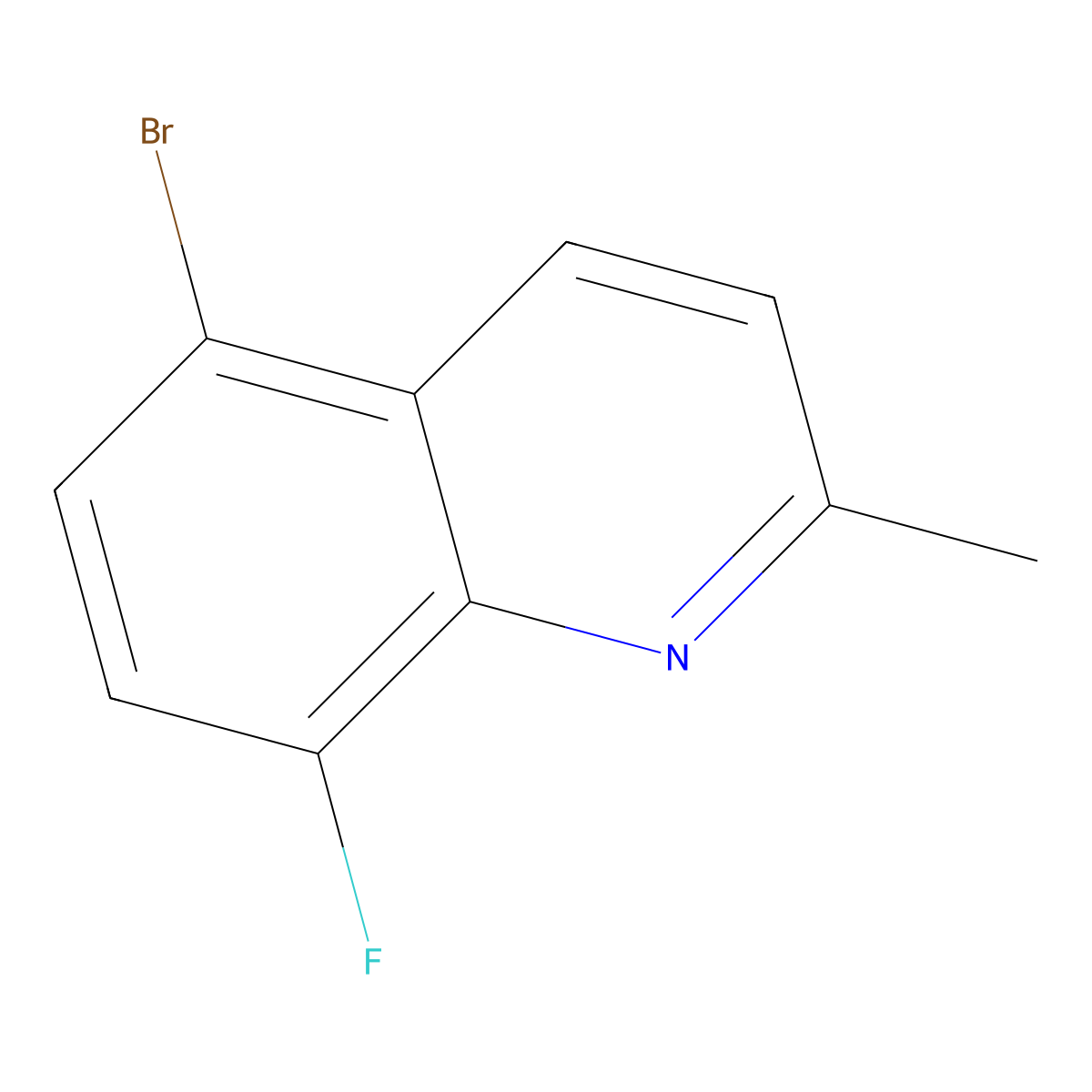 5-Bromo-8-fluoro-2-methylquinoline molecular structure, CAS 1379345-83-1