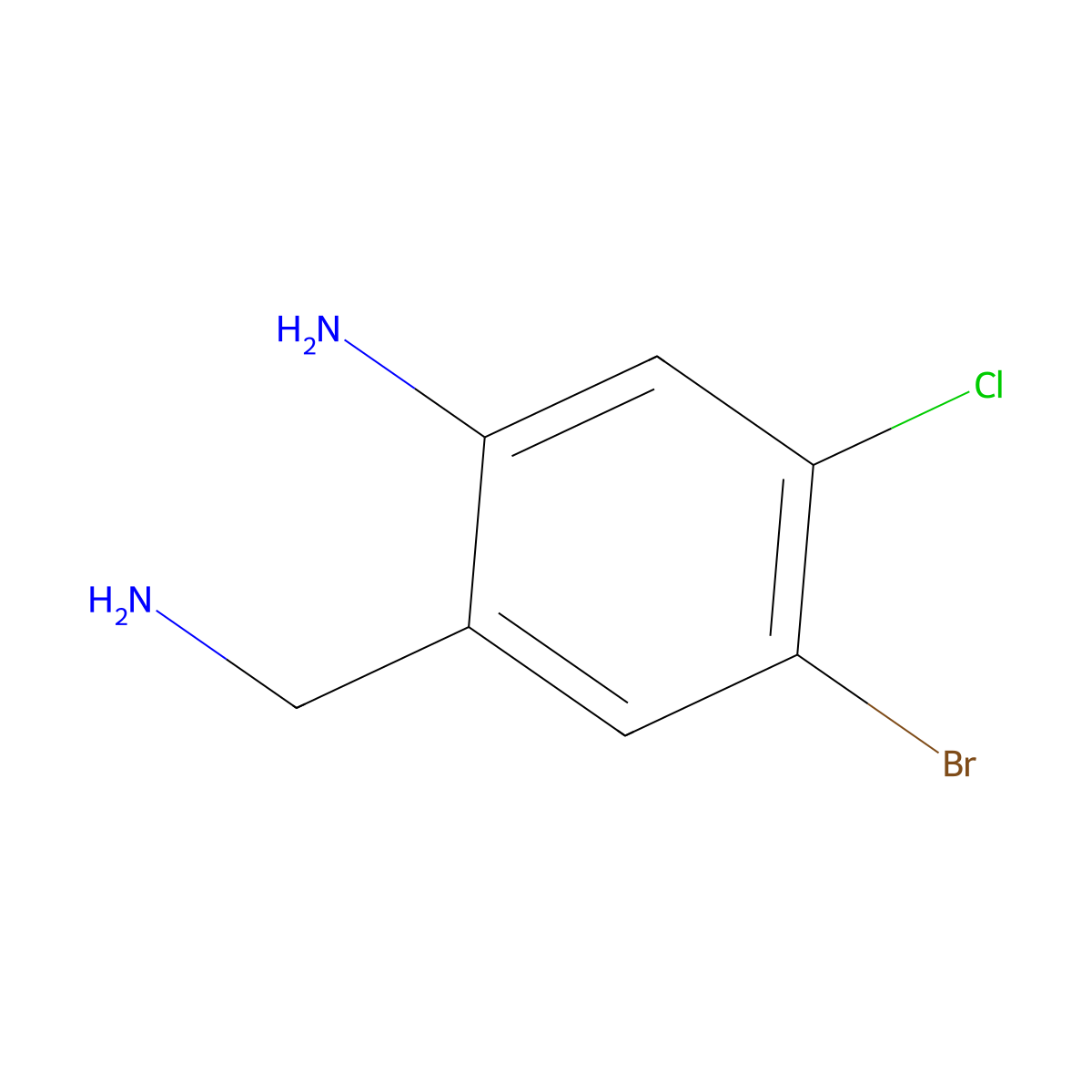 2-(Aminomethyl)-4-bromo-5-chloroaniline molecular structure, CAS 1379346-13-0