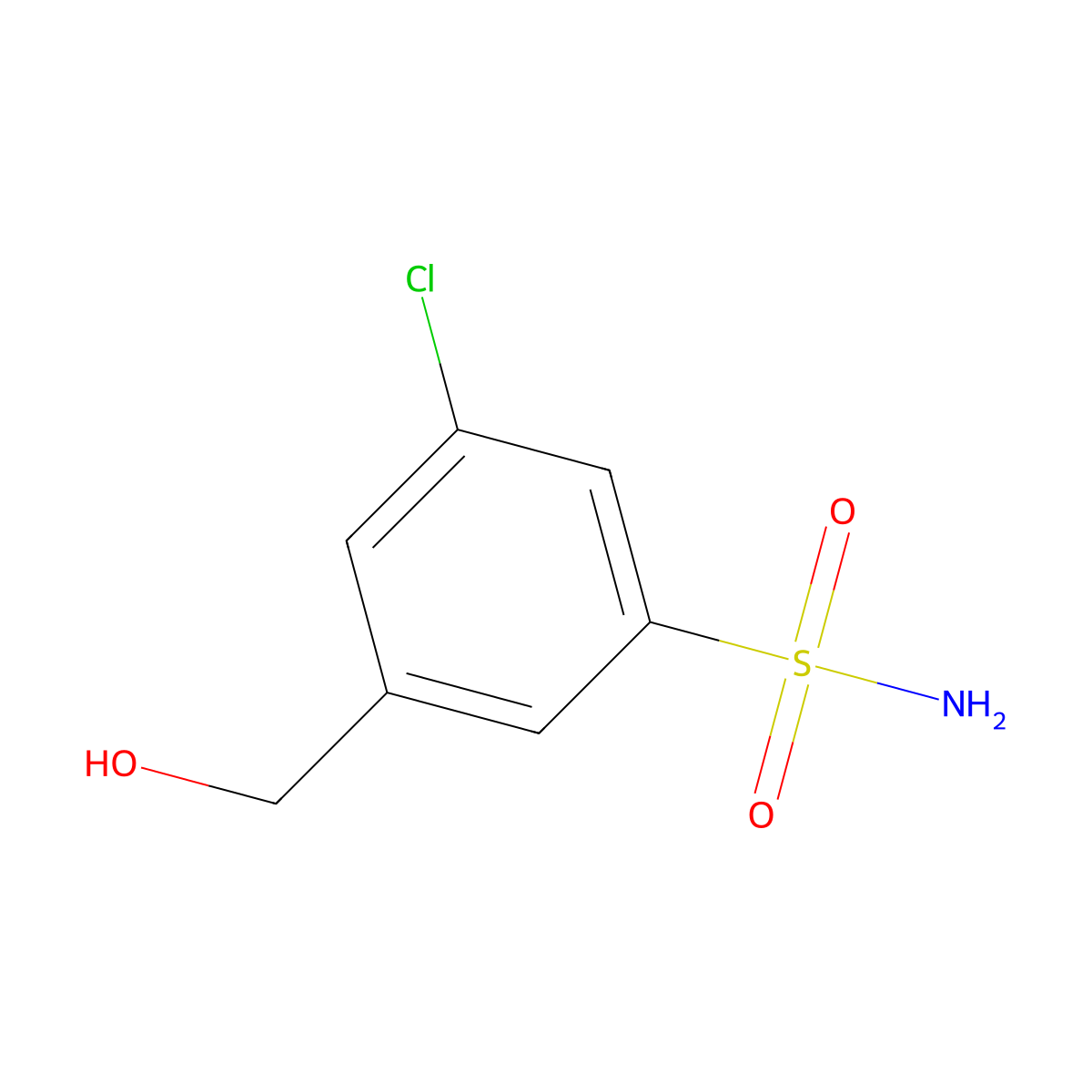 3-Chloro-5-(hydroxymethyl)benzene-1-sulfonamide molecular structure, CAS 1379346-68-5