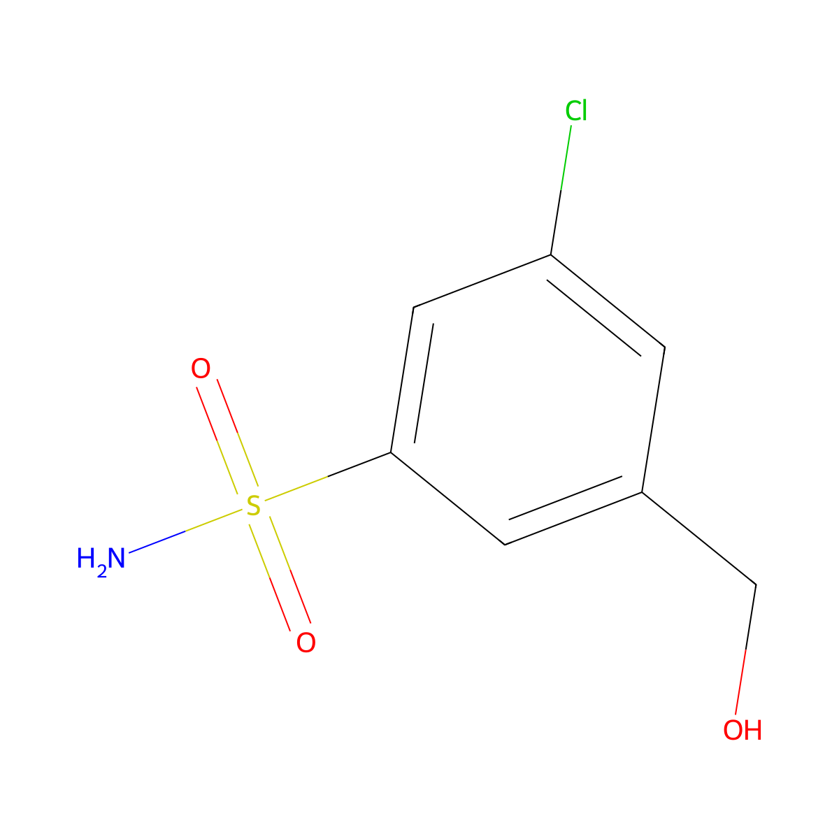 3-Chloro-5-(hydroxymethyl)benzene-1-sulfonamide molecular structure, CAS 1379346-68-5
