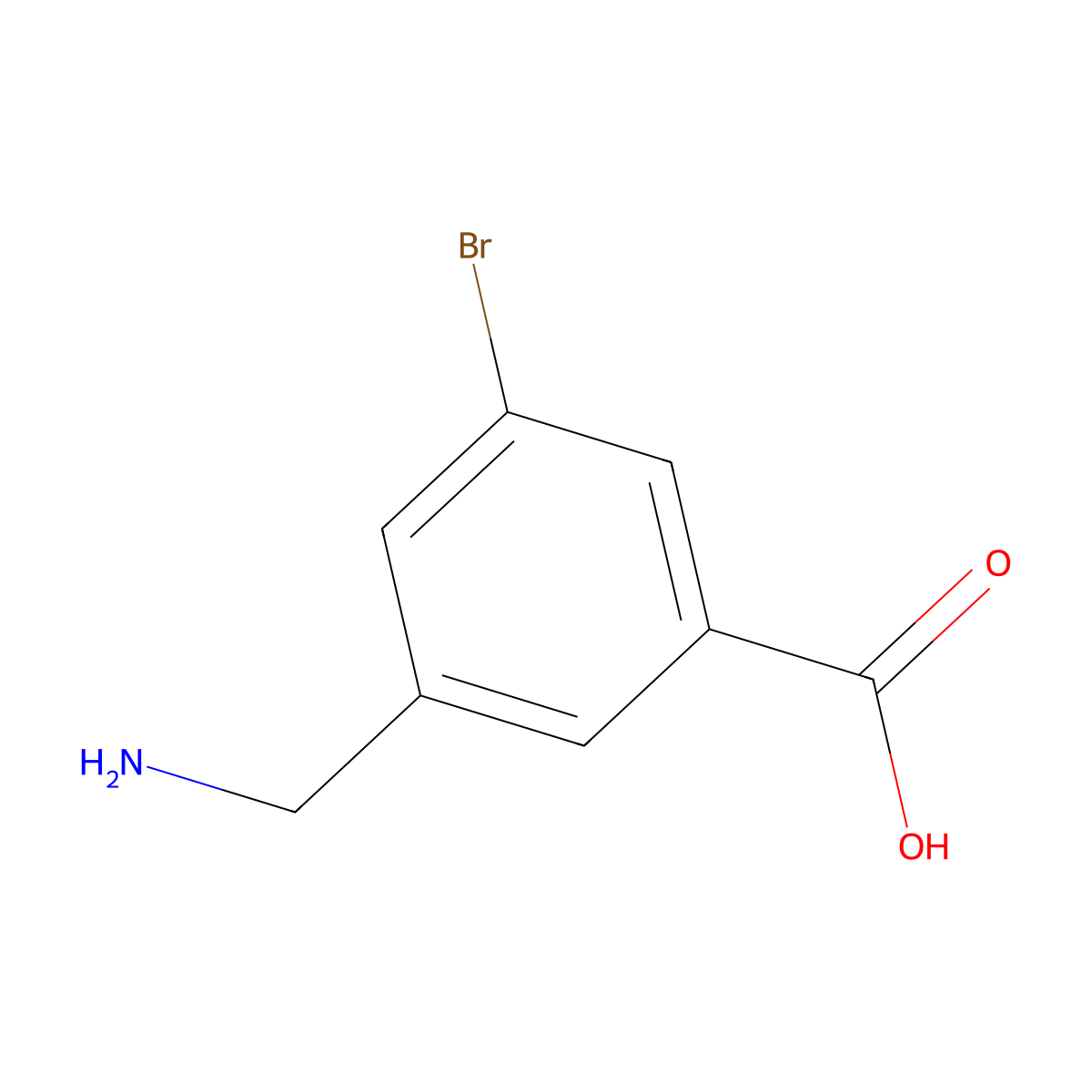 3-(Aminomethyl)-5-bromobenzoic acid molecular structure, CAS 1379346-69-6