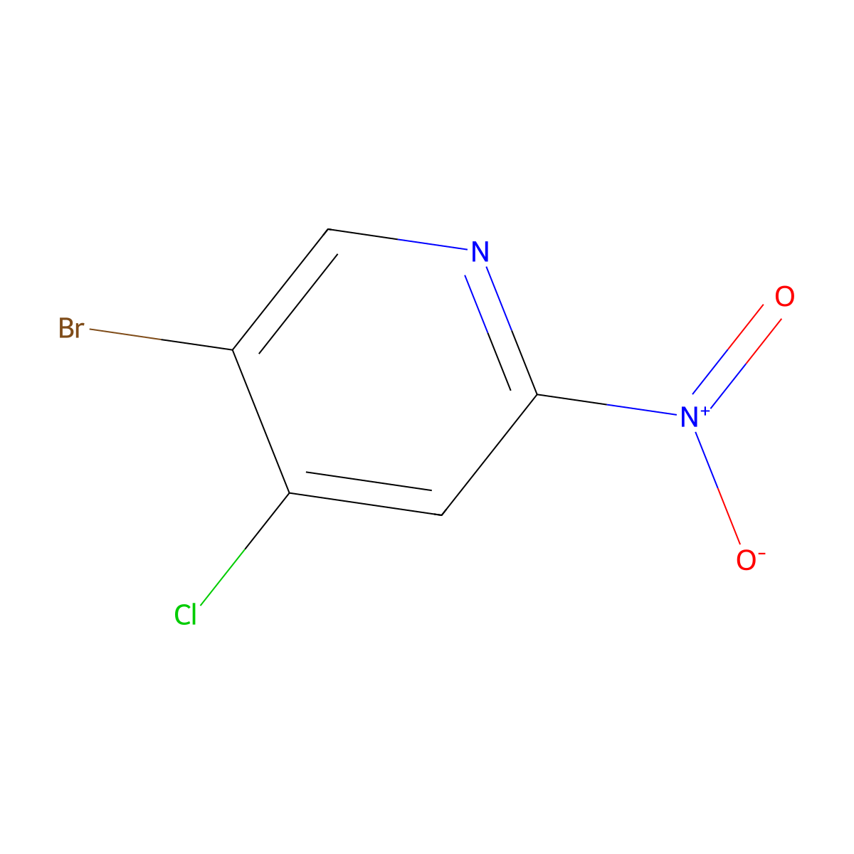 5-Bromo-4-chloro-2-nitropyridine molecular structure, CAS 1379347-27-9