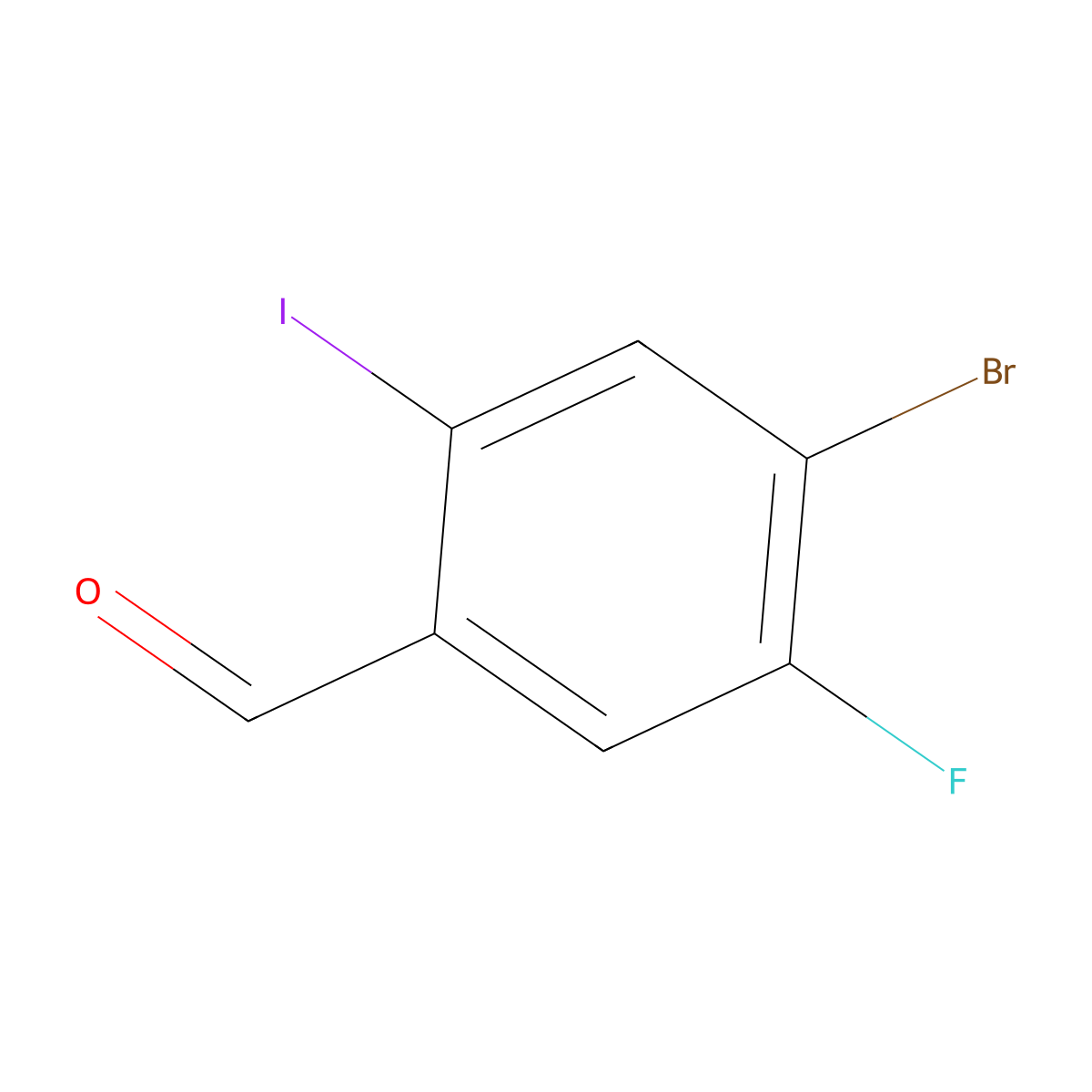 4-Bromo-5-fluoro-2-iodobenzaldehyde molecular structure, CAS 1379347-43-9