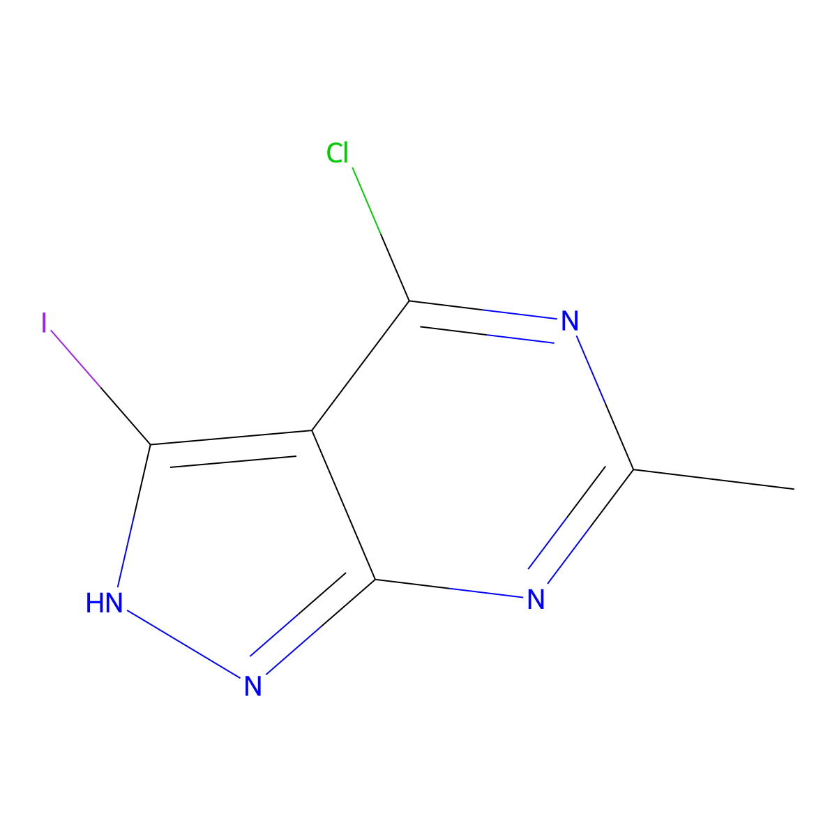 4-Chloro-3-iodo-6-methyl-1H-pyrazolo[3,4-d]pyrimidine molecular structure, CAS 1379347-96-2