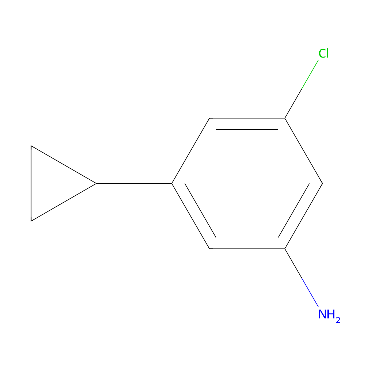 3-Chloro-5-cyclopropylaniline molecular structure, CAS 1379348-14-7