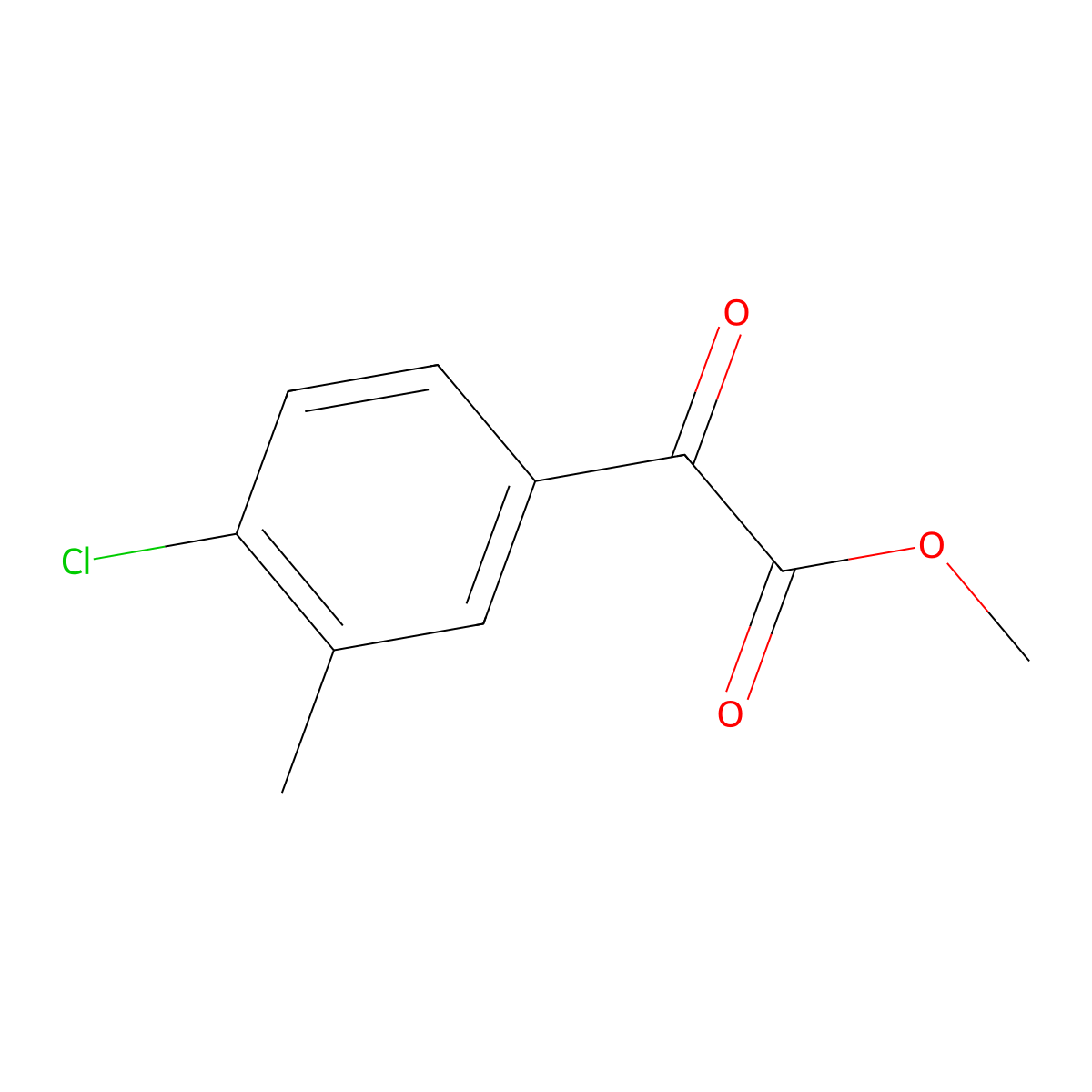 Methyl 2-(4-chloro-3-methylphenyl)-2-oxoacetate molecular structure, CAS 1379348-33-0