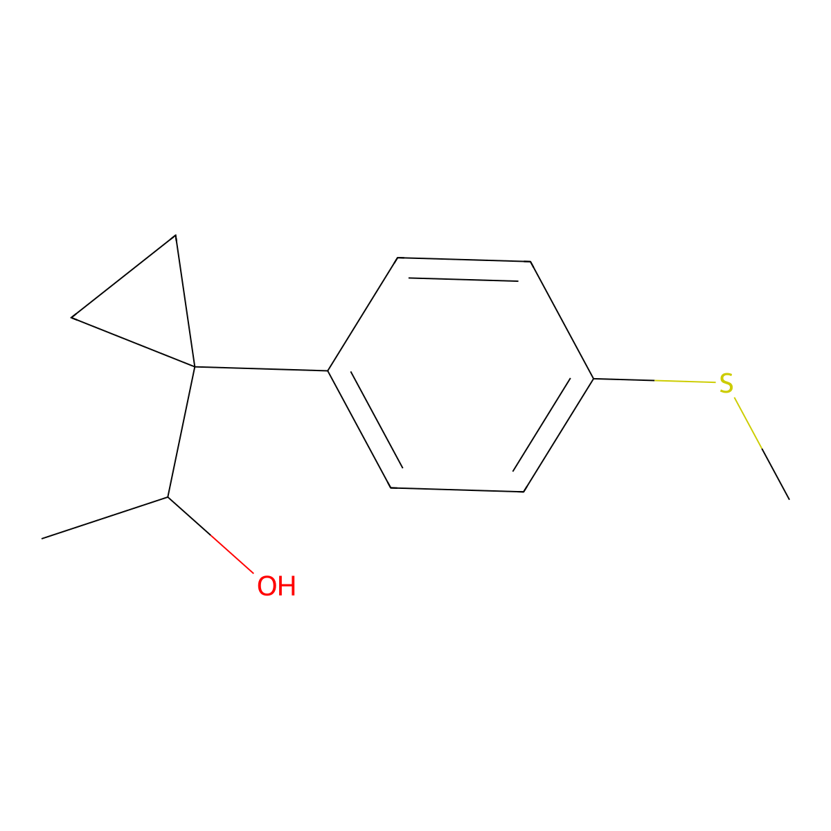 1-(1-(4-(Methylthio)phenyl)cyclopropyl)ethan-1-ol molecular structure, CAS 1379349-10-6