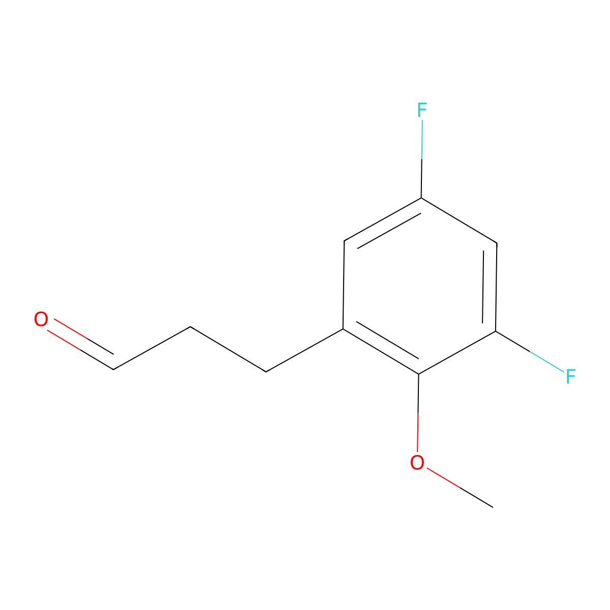 3-(3,5-Difluoro-2-methoxyphenyl)propanal molecular structure, CAS 1379349-12-8