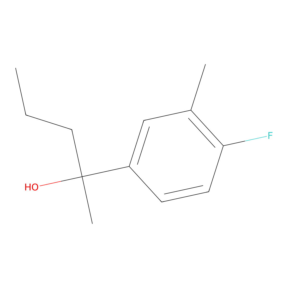 2-(4-Fluoro-3-methylphenyl)-2-pentanol molecular structure, CAS 1379349-31-1