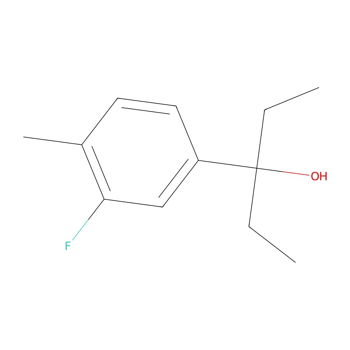 3-(3-Fluoro-4-methylphenyl)-3-pentanol molecular structure, CAS 1379349-37-7