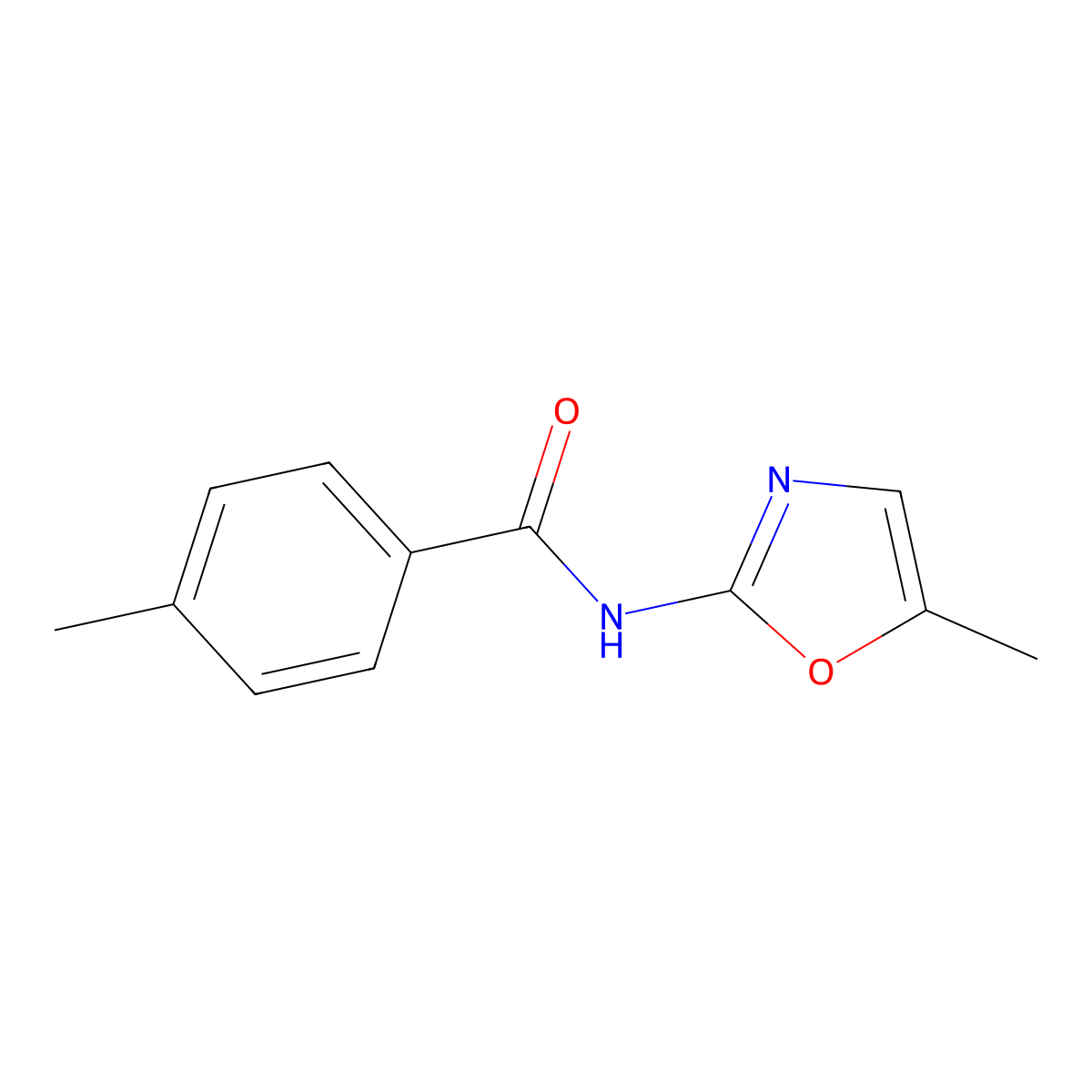 4-Methyl-N-(5-methyloxazol-2-yl)benzamide molecular structure, CAS 137935-60-5