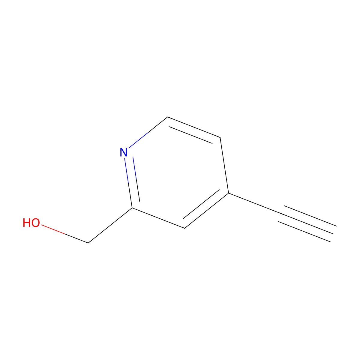 (4-Ethynylpyridin-2-yl)methanol molecular structure, CAS 1379350-57-8