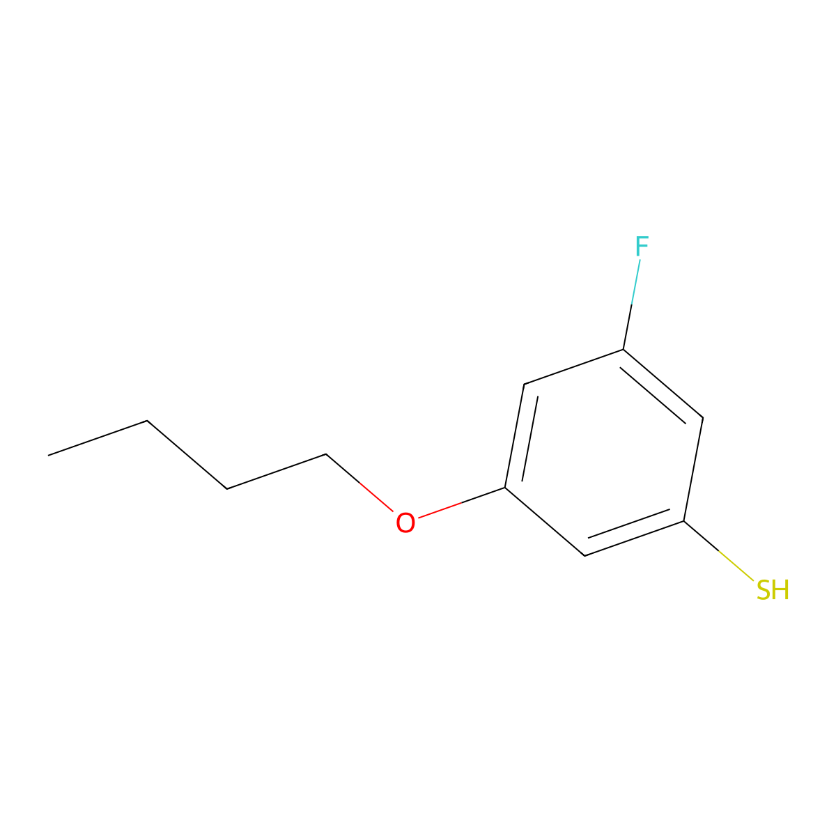 3-n-Butoxy-5-fluorothiophenol molecular structure, CAS 1379351-06-0