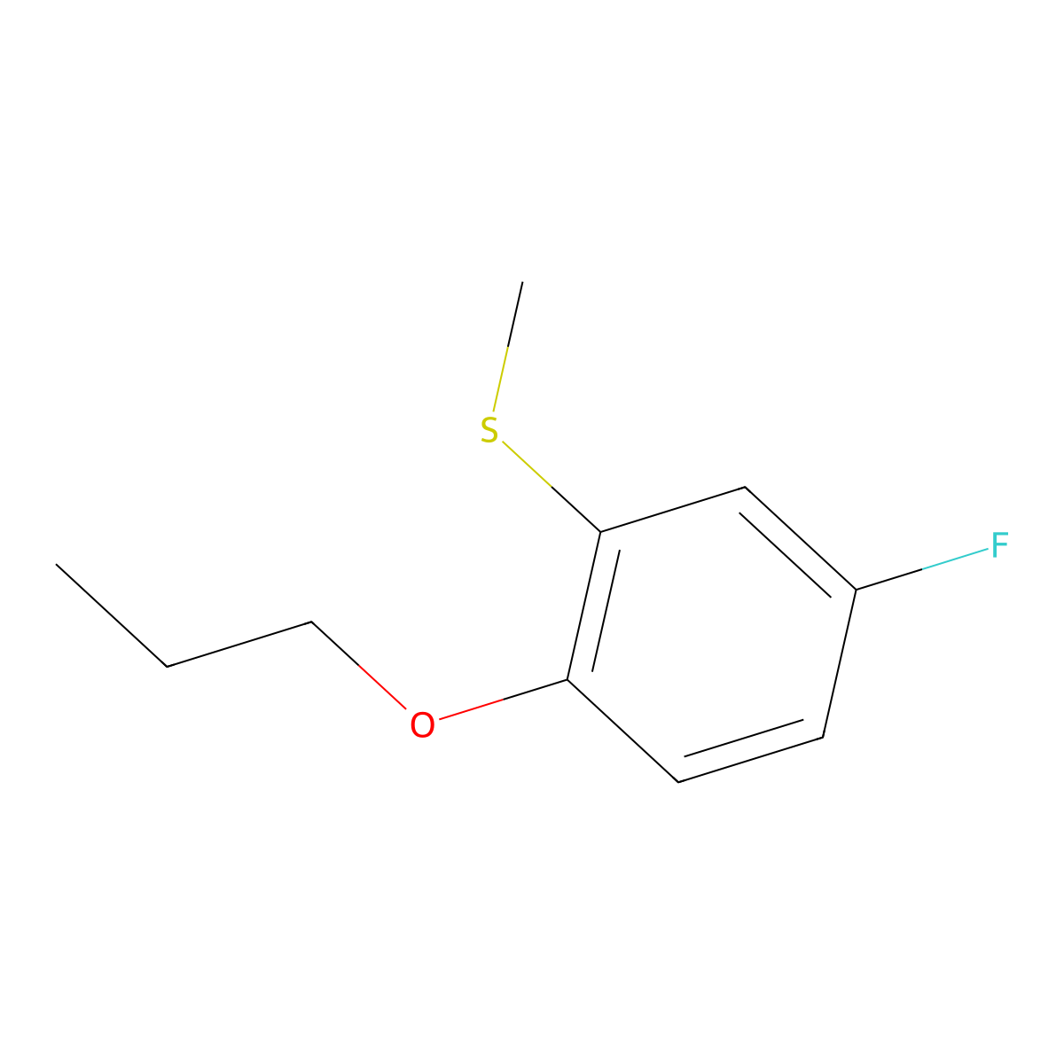 (5-Fluoro-2-propoxyphenyl)(methyl)sulfane molecular structure, CAS 1379351-13-9