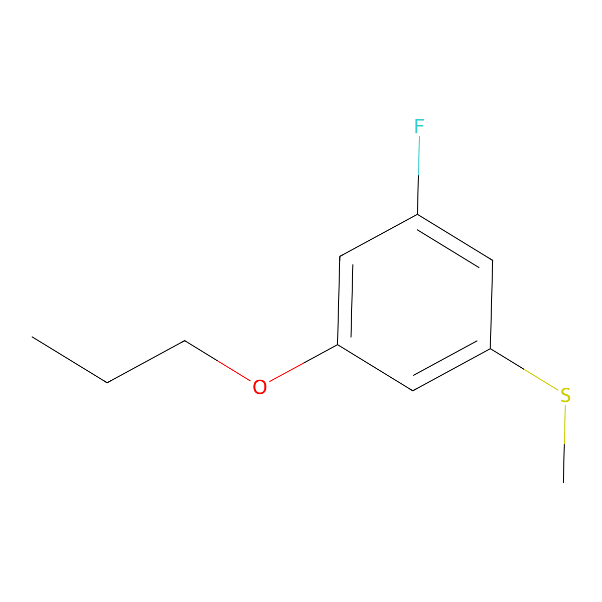 5-Fluoro-3-n-propoxyphenyl methyl sulfide molecular structure, CAS 1379351-18-4