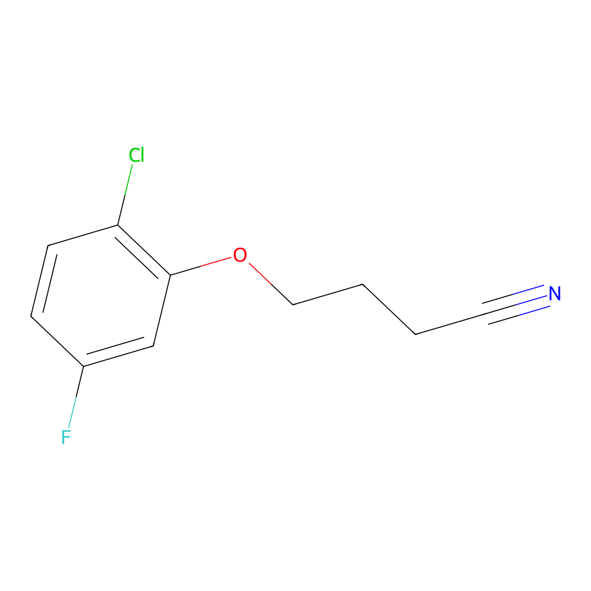 4-(2-Chloro-5-fluoro-phenoxy)butanenitrile molecular structure, CAS 1379351-38-8