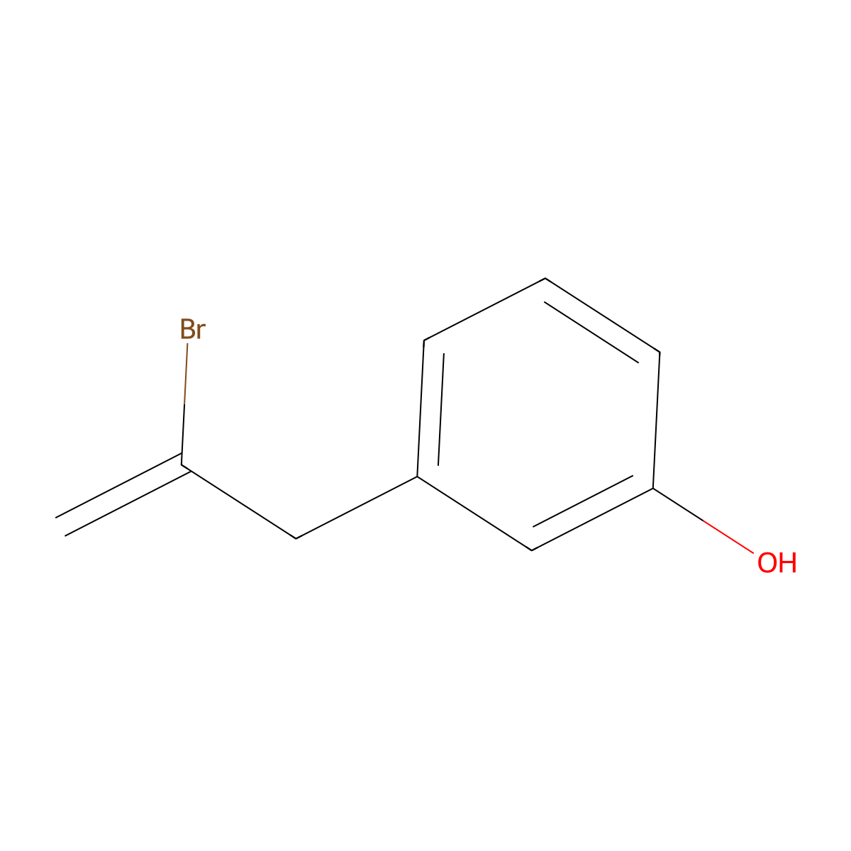 2-Bromo-3-(3-hydroxyphenyl)-1-propene molecular structure, CAS 1379351-59-3