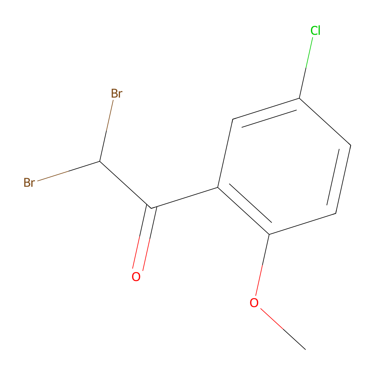 2,2-Dibromo-1-(5-chloro-2-methoxyphenyl)ethanone molecular structure, CAS 1379351-93-5