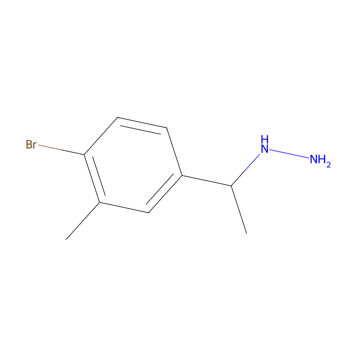 [1-(4-Bromo-3-methylphenyl)ethyl]hydrazine molecular structure, CAS 1379352-55-2