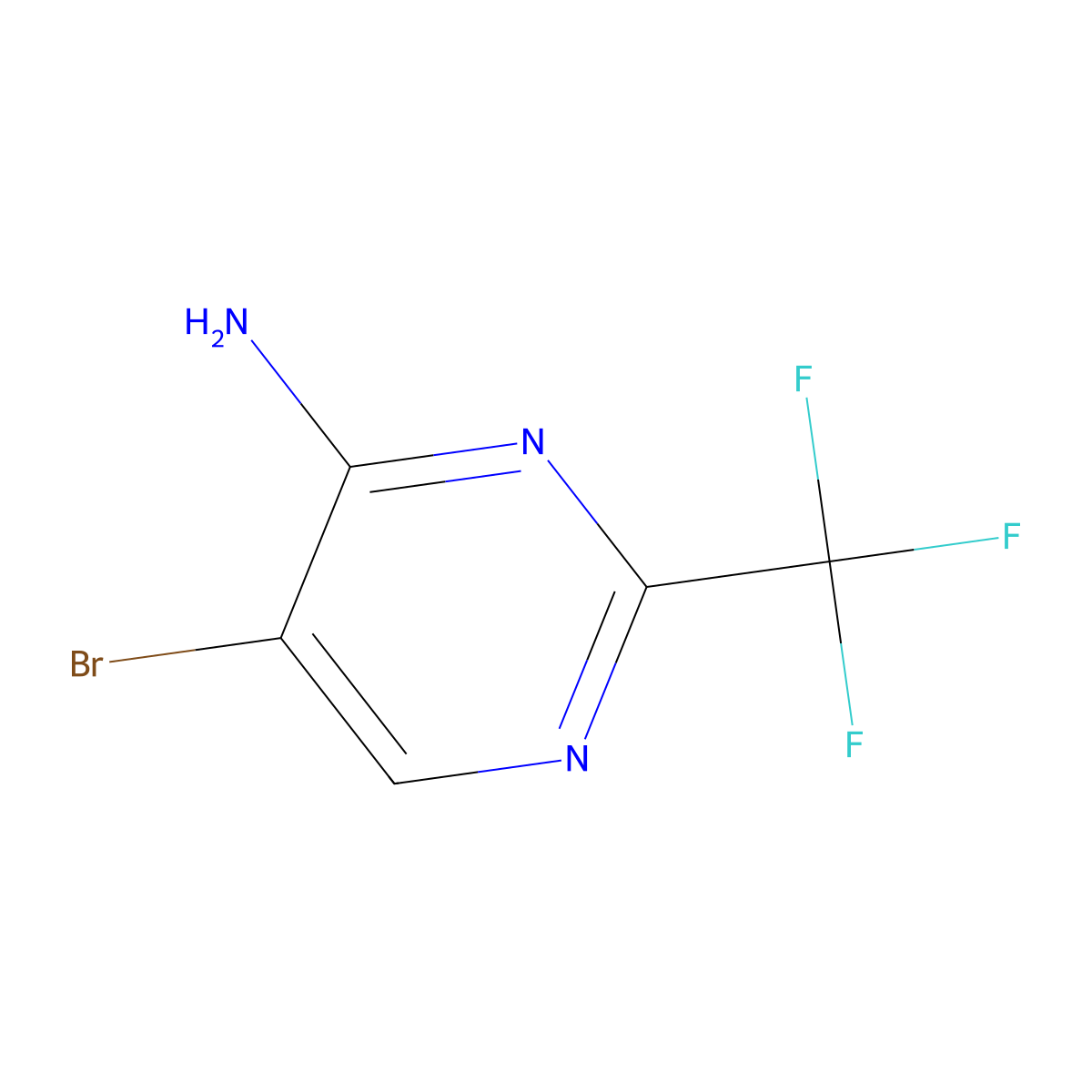 5-Bromo-2-(trifluoromethyl)pyrimidin-4-amine molecular structure, CAS 1379352-61-0