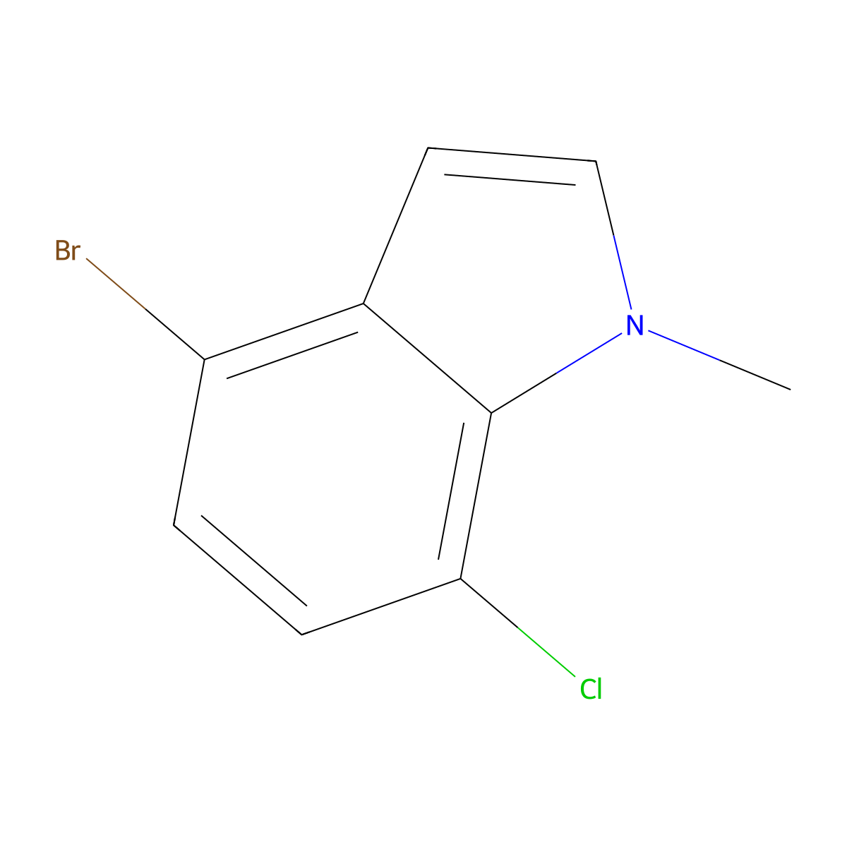 4-Bromo-7-chloro-1-methyl-1H-indole molecular structure, CAS 1379352-82-5