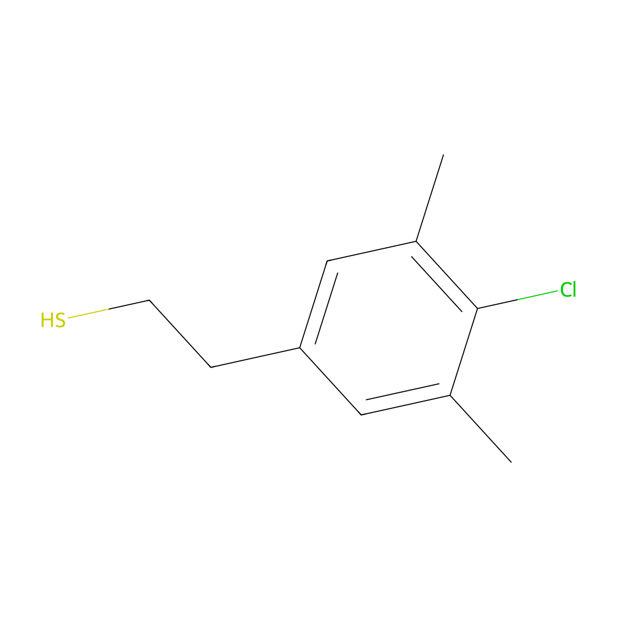 2-(4-Chloro-3,5-dimethylphenyl)ethanethiol molecular structure, CAS 1379353-19-1