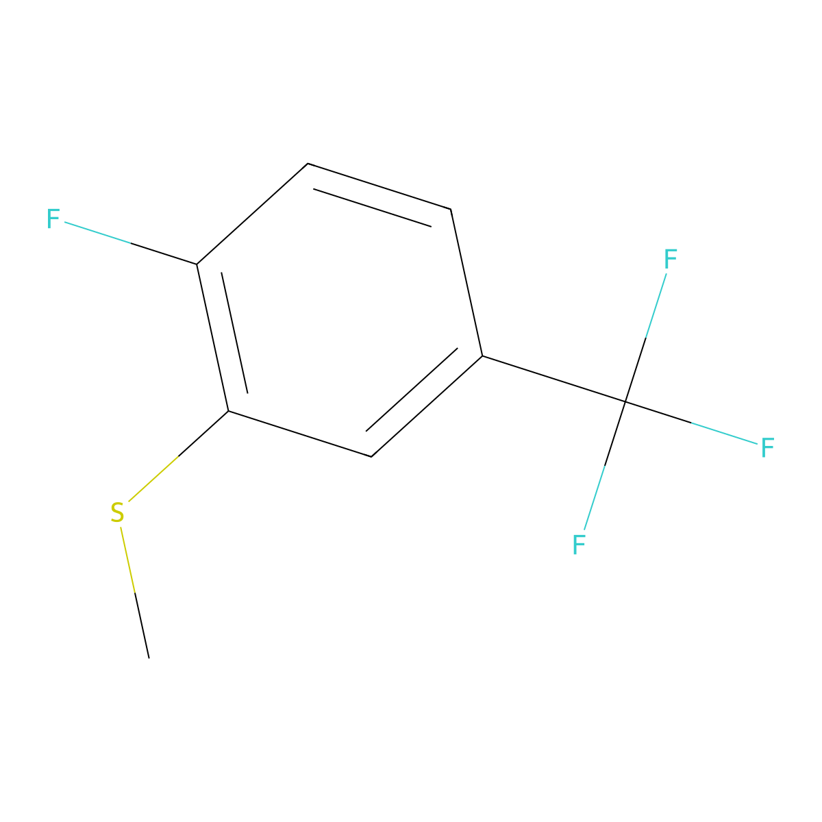 (2-Fluoro-5-(trifluoromethyl)phenyl)(methyl)sulfane molecular structure, CAS 1379353-37-3