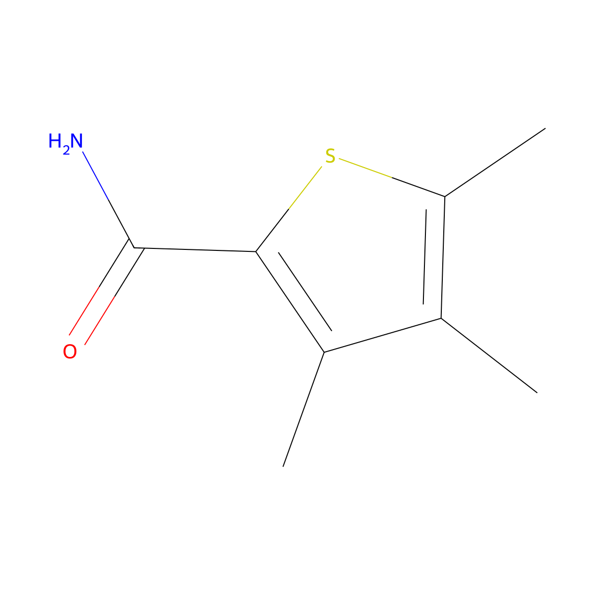 3,4,5-Trimethyl-2-thiophenecarboxamide molecular structure, CAS 1379353-77-1