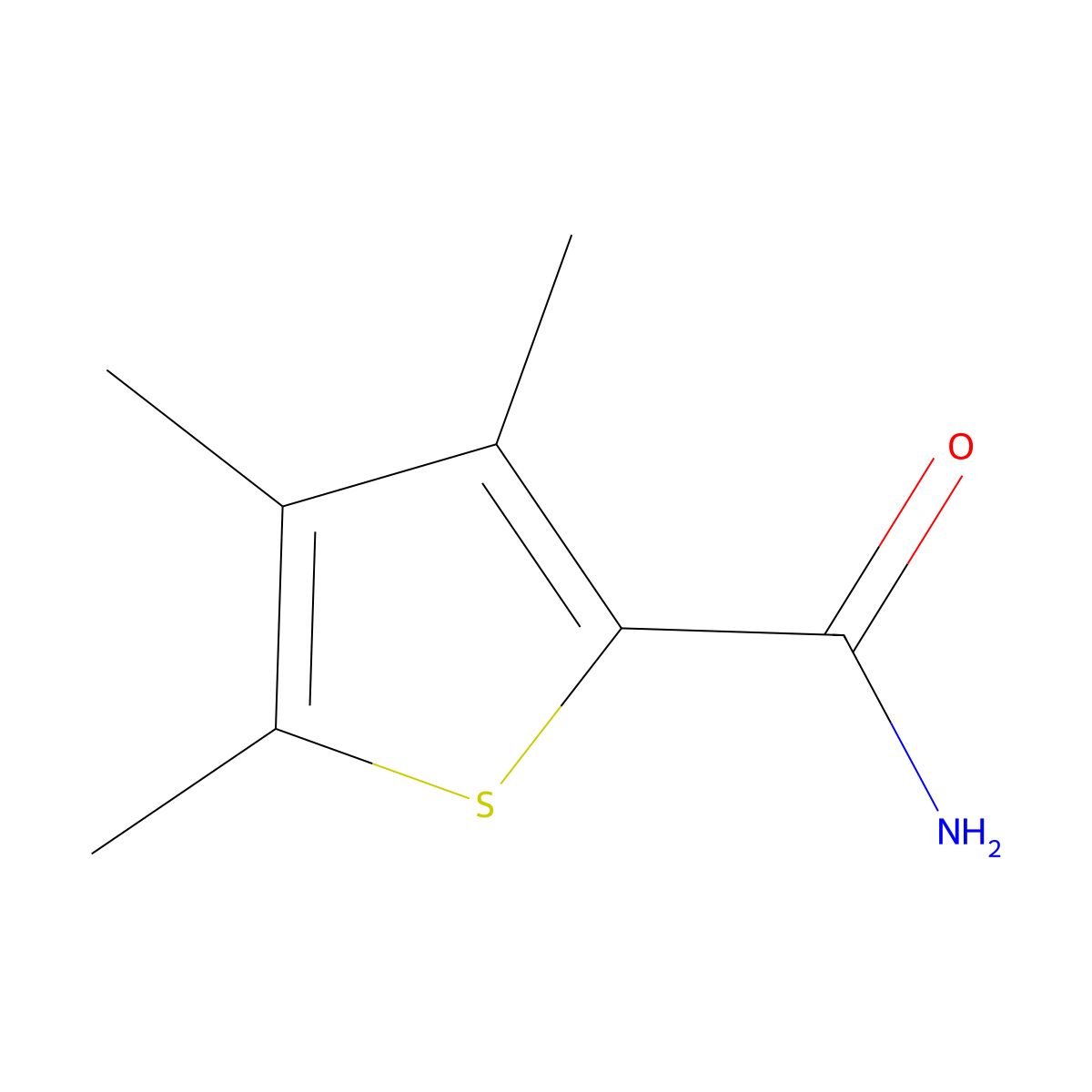 3,4,5-Trimethyl-2-thiophenecarboxamide molecular structure, CAS 1379353-77-1