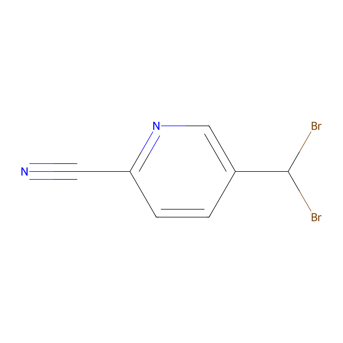 5-(Dibromomethyl)pyridine-2-carbonitrile molecular structure, CAS 1379354-76-3
