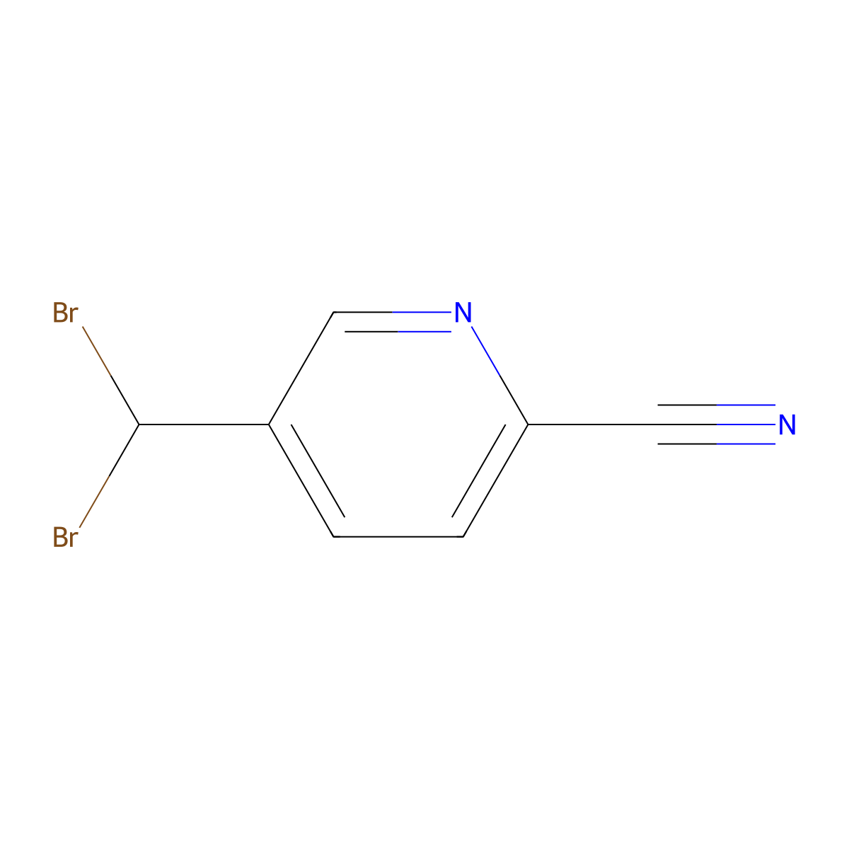 5-(Dibromomethyl)pyridine-2-carbonitrile molecular structure, CAS 1379354-76-3