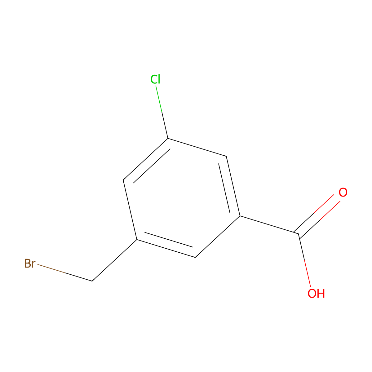 3-(Bromomethyl)-5-chlorobenzoic acid molecular structure, CAS 1379355-24-4