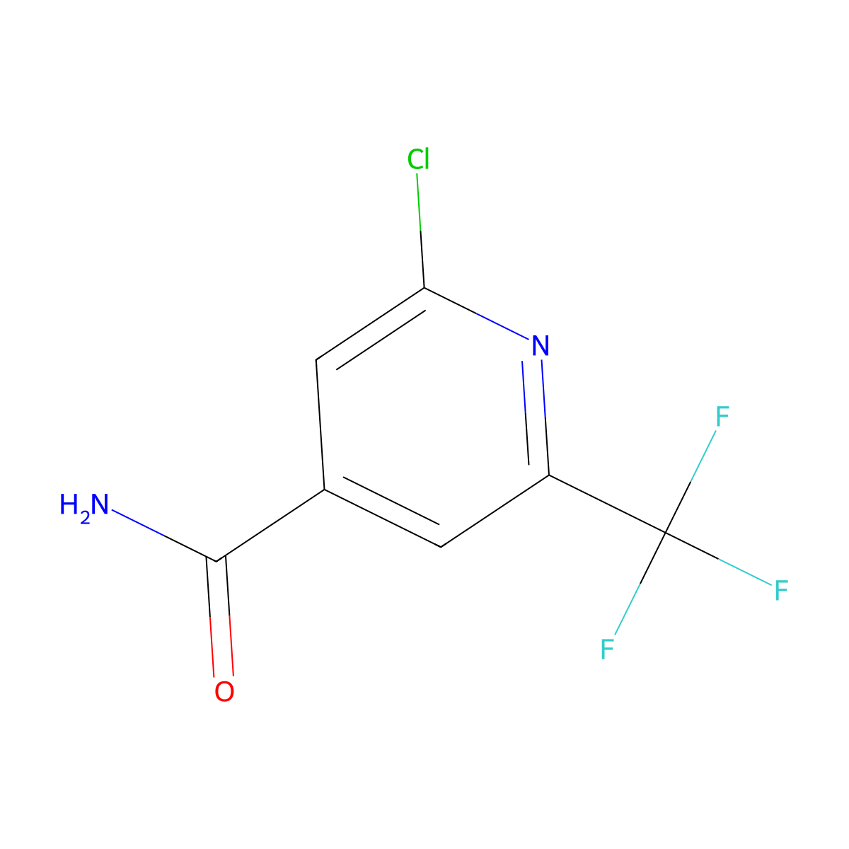 2-Chloro-6-(trifluoromethyl)isonicotinamide molecular structure, CAS 1379355-32-4