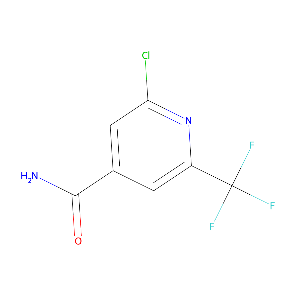 2-Chloro-6-(trifluoromethyl)isonicotinamide molecular structure, CAS 1379355-32-4