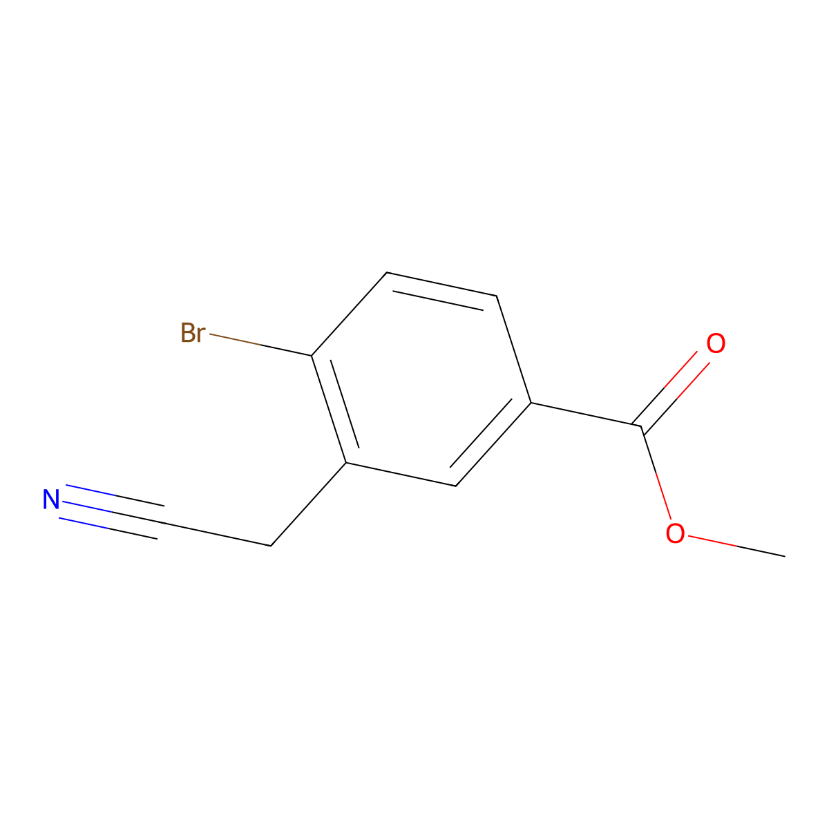 Methyl 4-bromo-3-(cyanomethyl)benzoate molecular structure, CAS 1379355-34-6