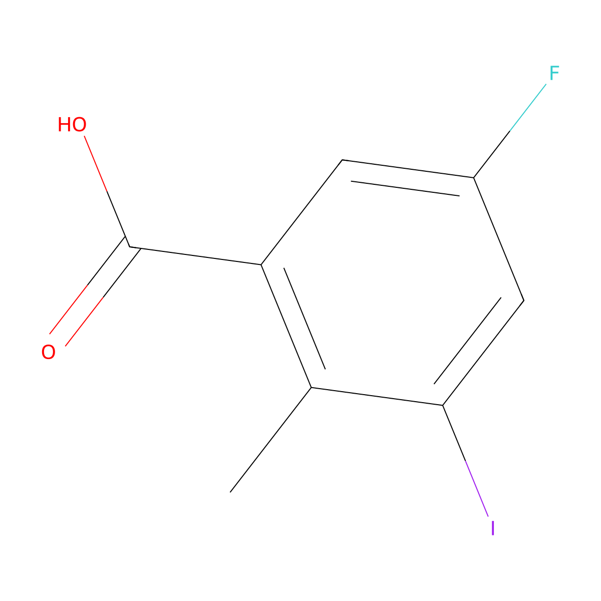 5-Fluoro-3-iodo-2-methylbenzoicacid molecular structure, CAS 1379355-65-3