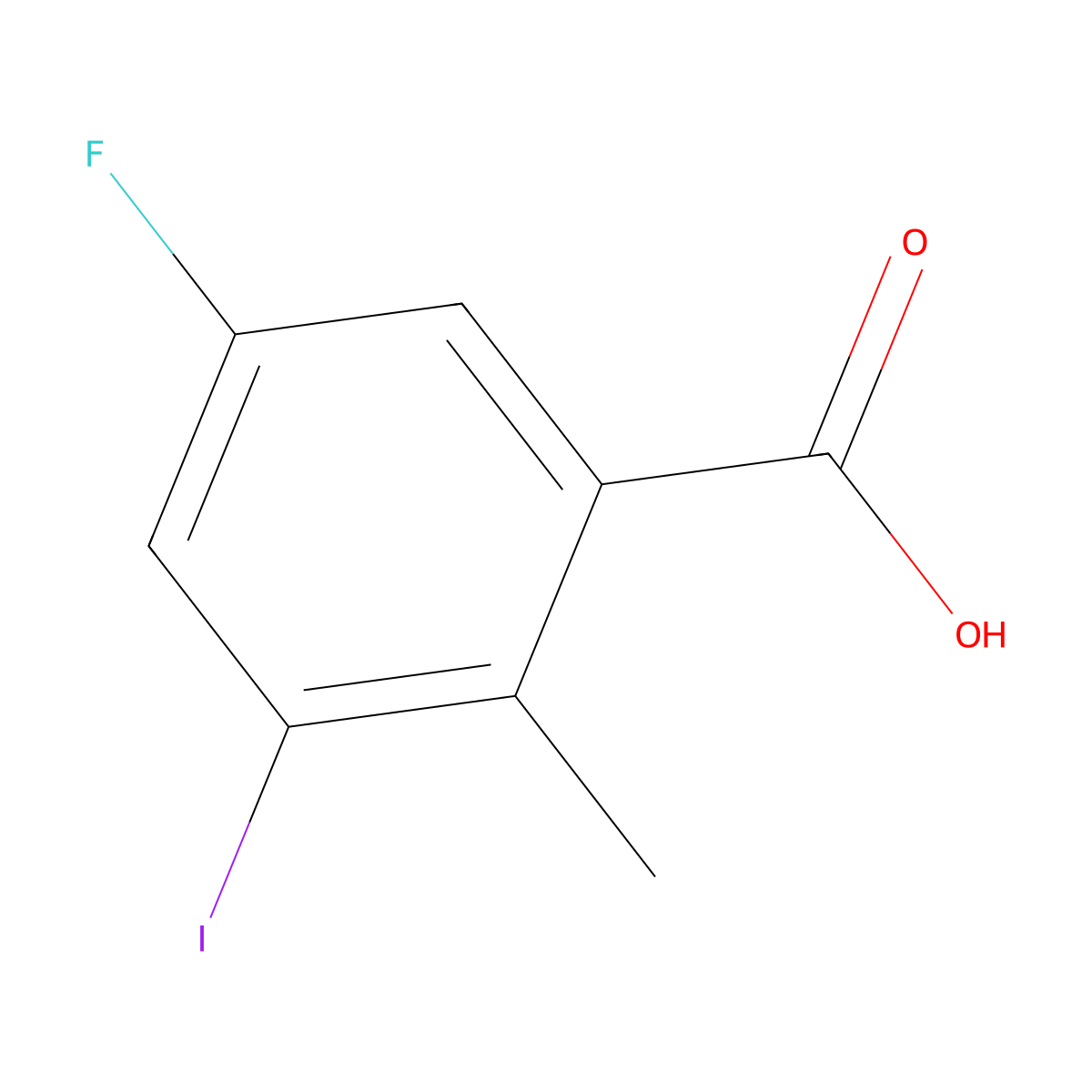 5-Fluoro-3-iodo-2-methylbenzoicacid molecular structure, CAS 1379355-65-3