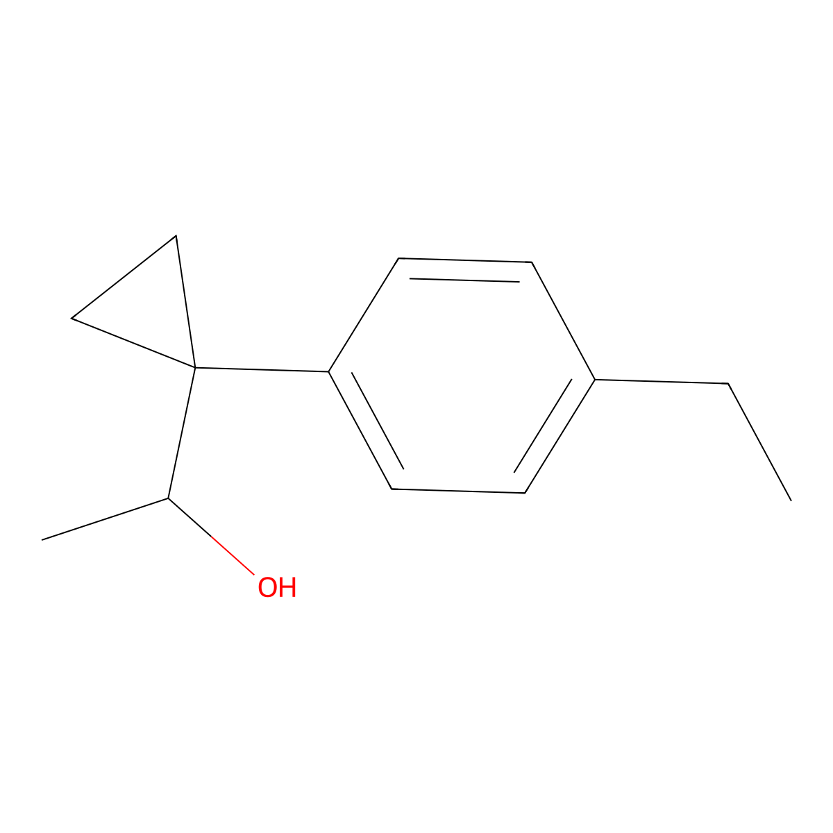 1-[1-(4-Ethylphenyl)cyclopropyl]ethan-1-ol molecular structure, CAS 1379355-66-4