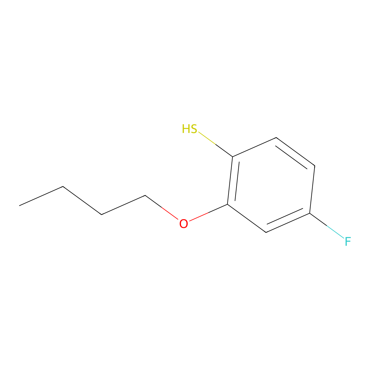 2-n-Butoxy-4-fluorothiophenol molecular structure, CAS 1379355-84-6