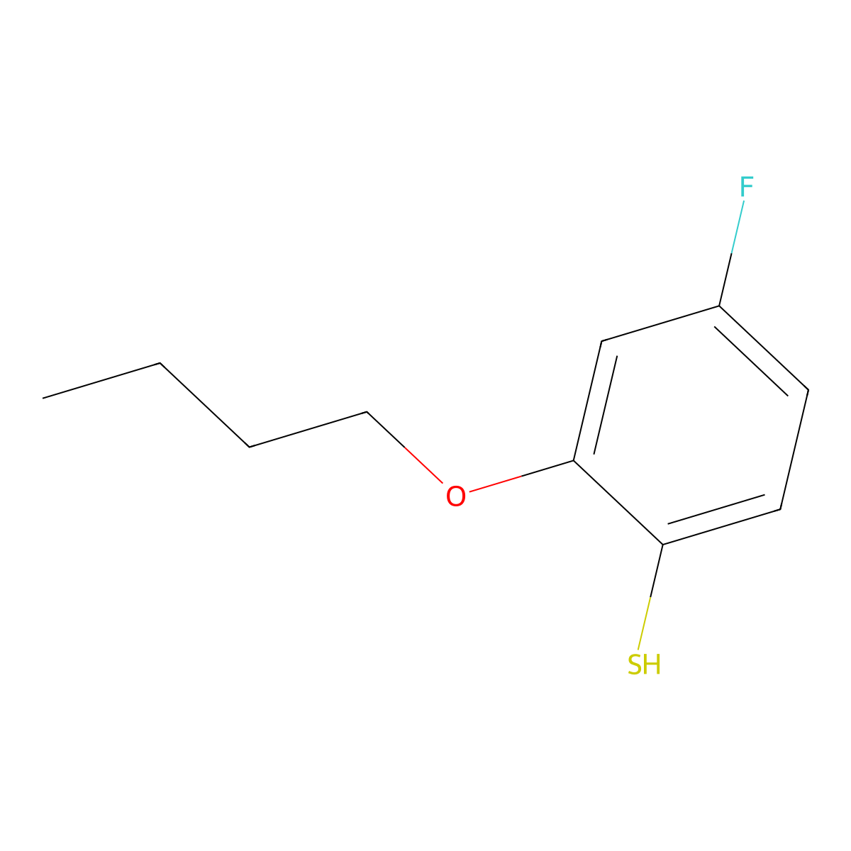 2-n-Butoxy-4-fluorothiophenol molecular structure, CAS 1379355-84-6