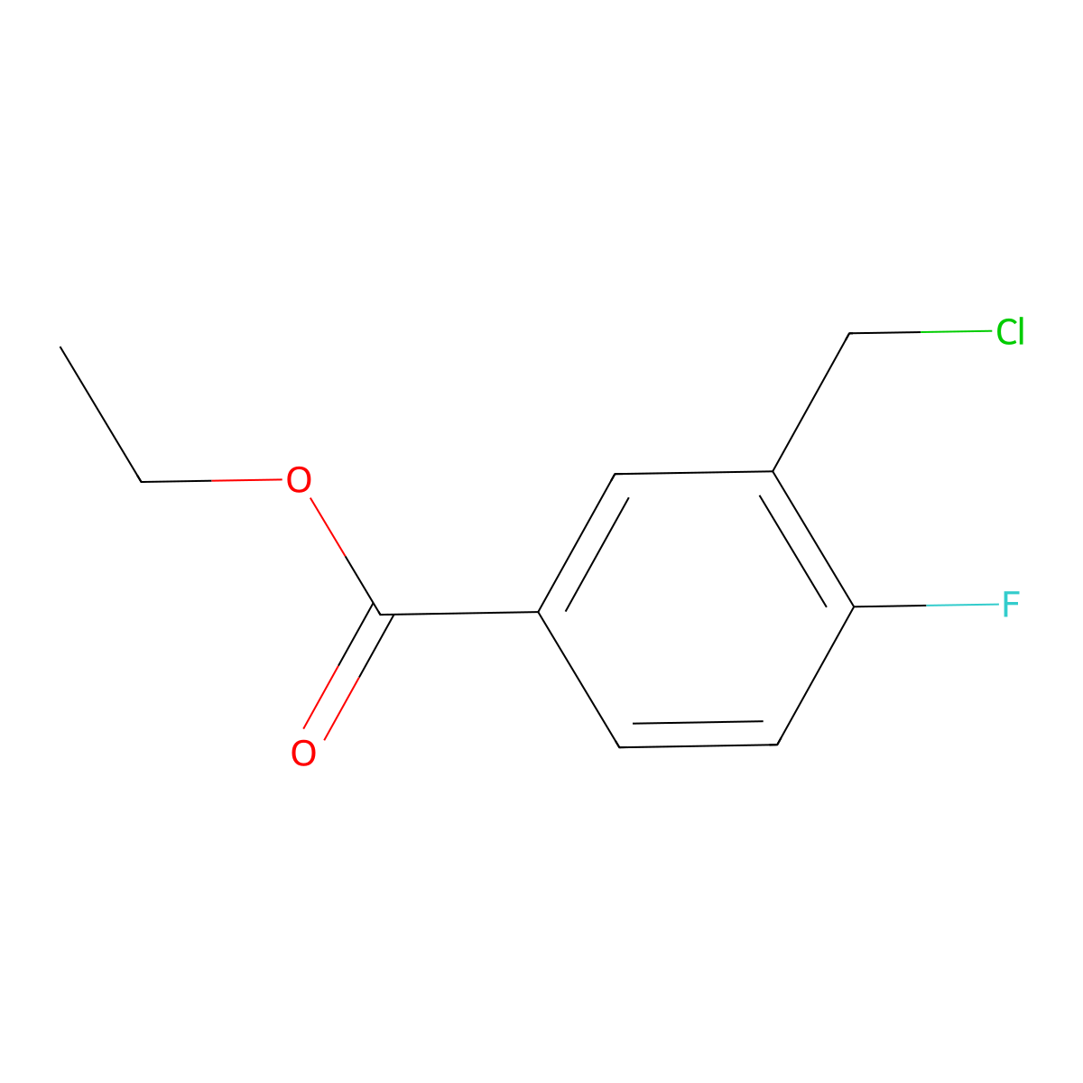 Ethyl 3-(chloromethyl)-4-fluorobenzoate molecular structure, CAS 1379355-85-7