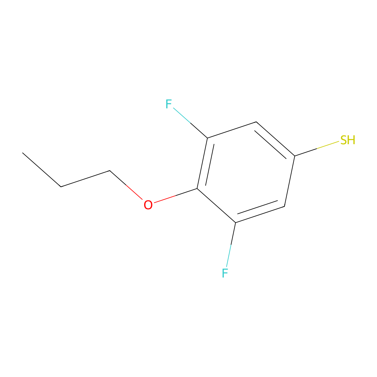 3,5-Difluoro-4-n-propoxythiophenol molecular structure, CAS 1379356-05-4