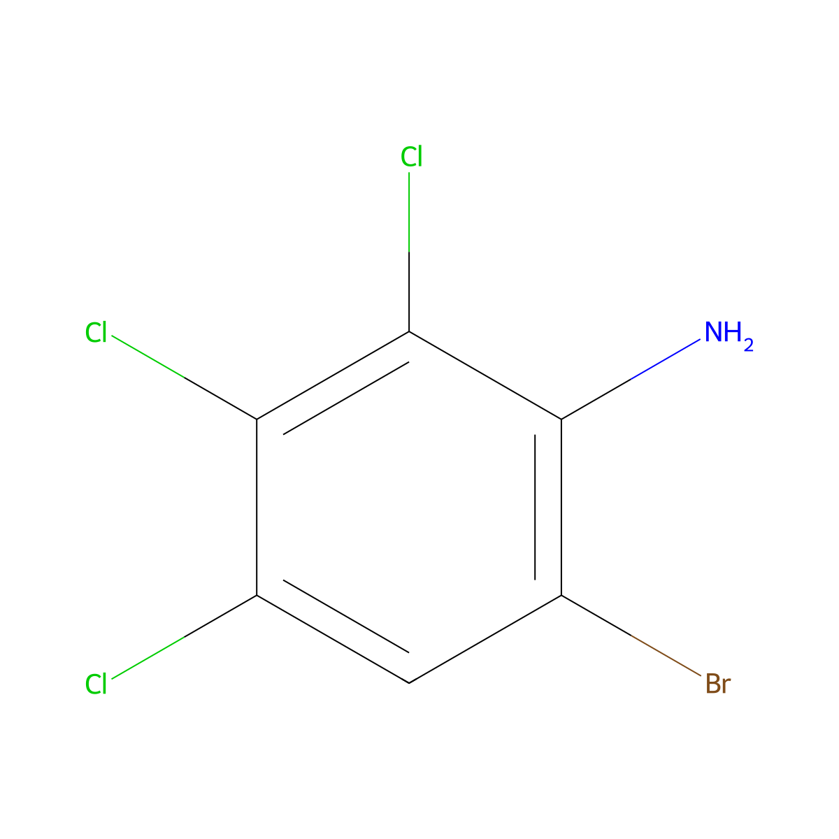 6-Bromo-2,3,4-trichloroaniline molecular structure, CAS 1379356-48-5