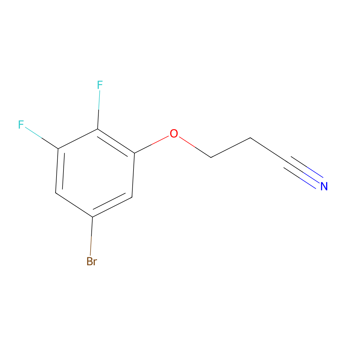 3-(3-Bromo-5,6-difluoro-phenoxy)propanenitrile molecular structure, CAS 1379356-55-4