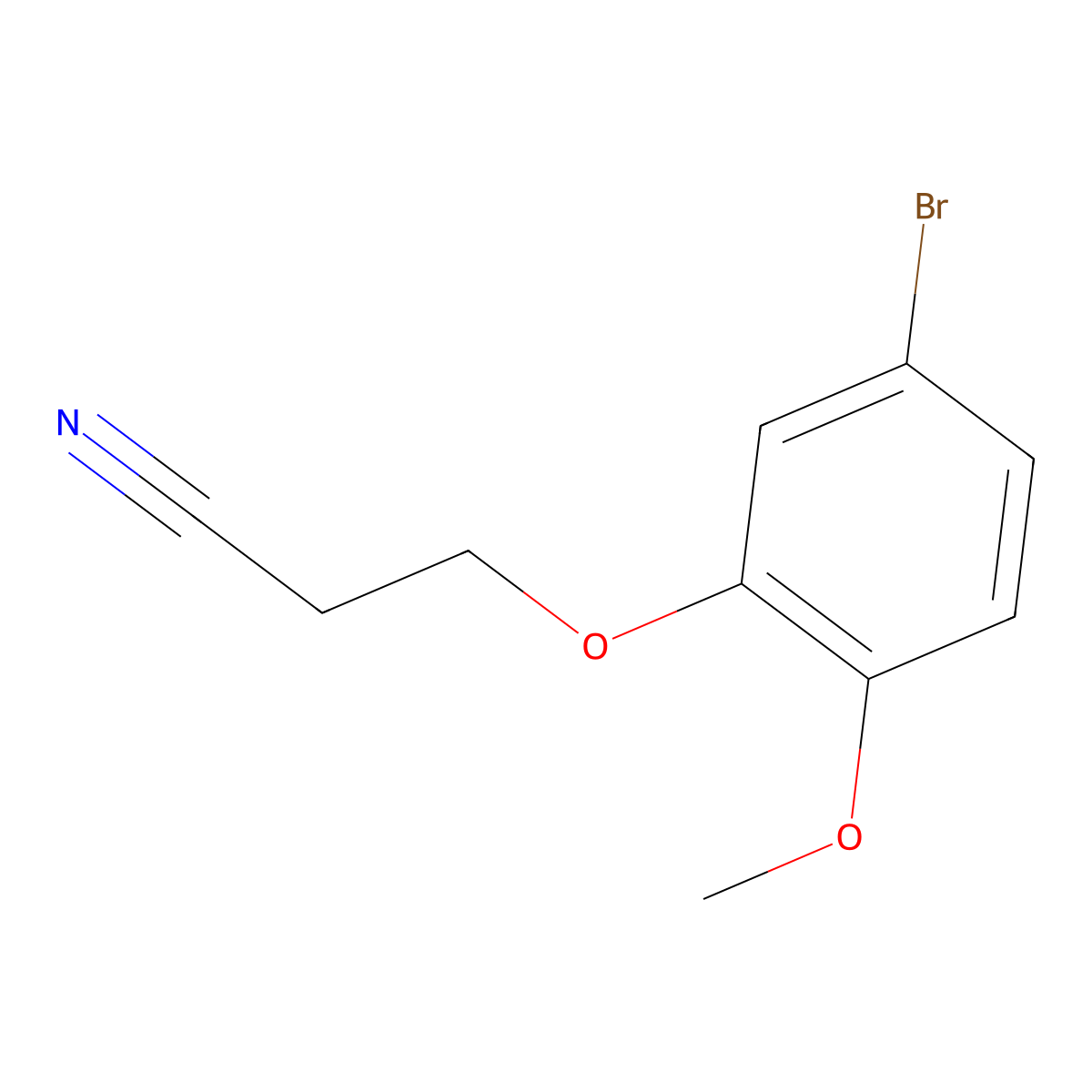 3-(3-Bromo-6-methoxy-phenoxy)propanenitrile molecular structure, CAS 1379356-62-3