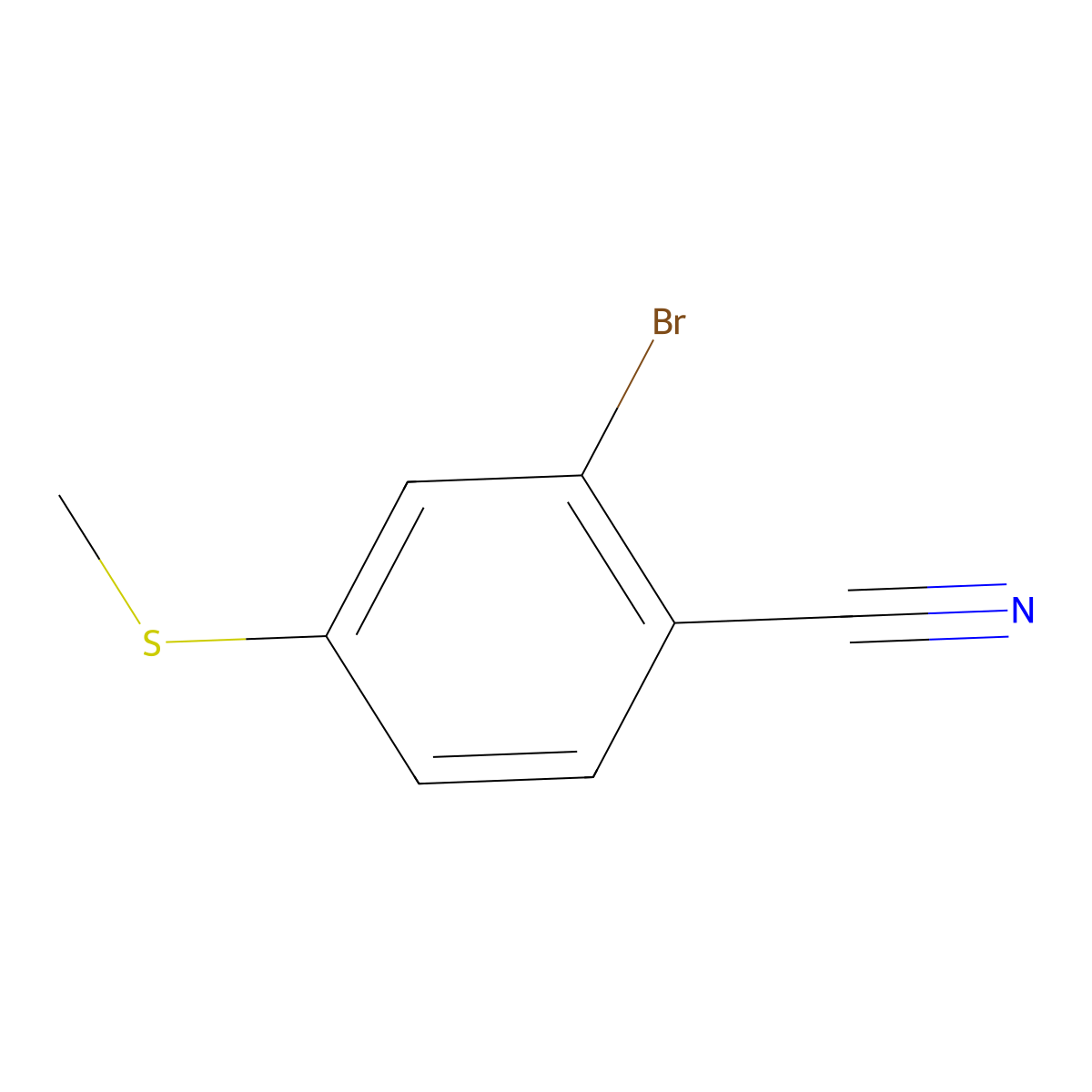 2-Bromo-4-(methylthio)benzonitrile molecular structure, CAS 1379357-11-5